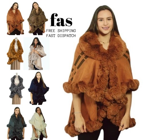Womens soft layered poncho - soft,