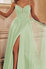 Line neck spaghetti straps - a-line,