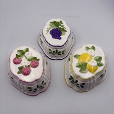 Vintage Ceramic Decorative Jelly Moulds Set Wall Hanging Fruit 1980 Hand Painted