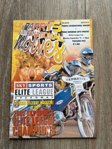 Wolves speedway programme 15th - speedway,