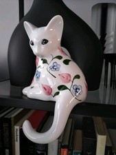 Vintage White Ceramic Kitten