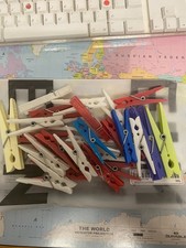 24x Plastic Clothes dolly Pegs Various sizes and colours