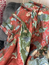 9.5FT CHINOISERIE DESIGNER THERMAL WOOL INTERLINED BESPOKE FRENCH PLEAT CURTAINS