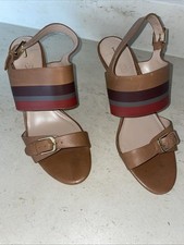 Jasper Conran Multi Colour Strap Heels Shoes Size 7 Leather Upper NEW Brown £59