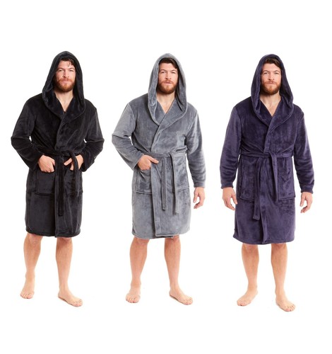 Dressing gown mens hooded - gown,