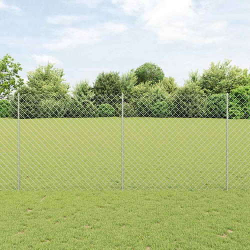 Steel fence silver - silver, h
