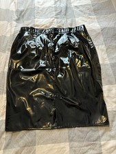 Honour Black PVC Penelope Pencil Skirt Mistress Bondage Fetish Plus Size
