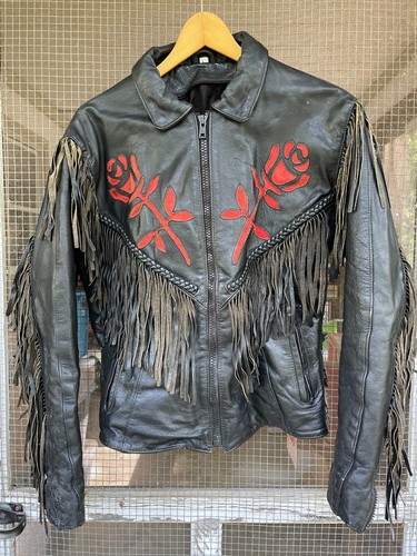 Woman leather jacket - woman's, with