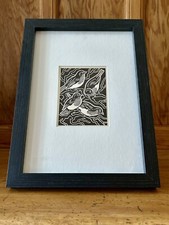 ‘Robin Redbreast’ - Framed Woodcut Bird By Raphael Nelson, dated 1940s
