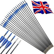 24X 31" Fiberglass Arrows Outdoor Target Point Archery Recurve Bow Hunt Shooting