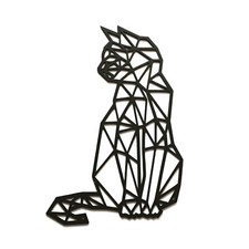 Geometric Cat Wooden Wall Art