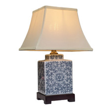 Blue ceramic lamp - ceramic, oriental