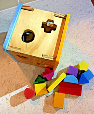 Little Tykes Wooden Shape Sorter Toy Sorting  3D Cube Puzzle For Baby/Toddler