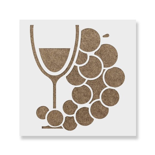 Wine glass grapes - stencil,