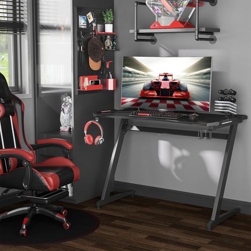 Gaming computer desk with cup - computer,