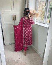 Purplish Pink Punjabi Stitched