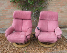 Himolla Cosyform Electric Chairs with Integrated Footrests in Cocktail Rose