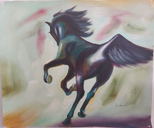 Large Hand Painted Signed Oil