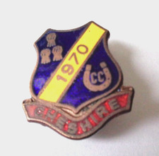 VINTAGE CHESHIRE  CARAVAN CLUB ENAMEL LAPEL  BADGE