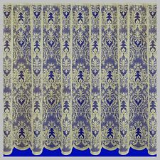 Nottingham Floral Heavy Cotton Look Cream Lace Net Curtain Sold by the Metre