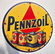 Retro Vintage Style Pennzoil Motor Oil Metal Garage Sign Man Cave Workshop Shed