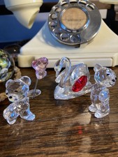 Swarovski Crystal Kris Bear and Swan Collectable Figurines