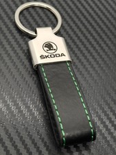 Skoda leather Keyring Green