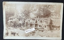 c1908 Early Clayton Steam Traction Engine Powering Sawmill & Workers RP Postcard