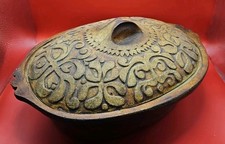 Rustic Terracotta Earthenware Casserole Serving Dish with Lid