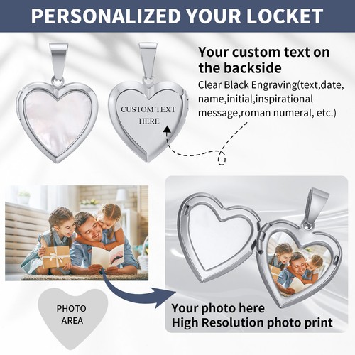 Women custom photo name - photo, heart