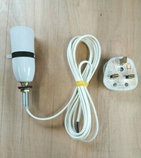 WHITE PREWIRED 2.5M TABLE LAMP REWIRE KIT-PLASTIC WITH 3A PLUG DOUBLE INSULATED