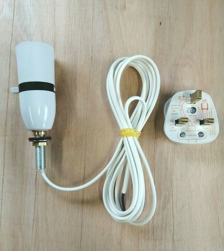 White prewired table lamp - white, 2.5m