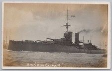 HMS KING GEORGE V (1911) Royal Navy Battleship RP Postcard