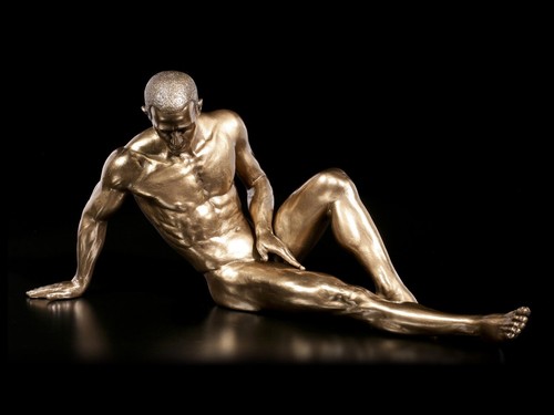 Male nude figure sitting - figure,