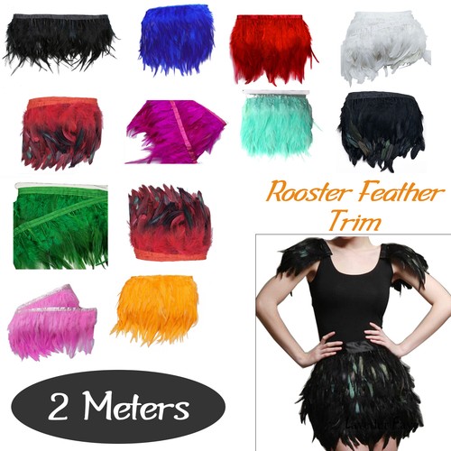 Rooster feather trim craft - rooster, 2m