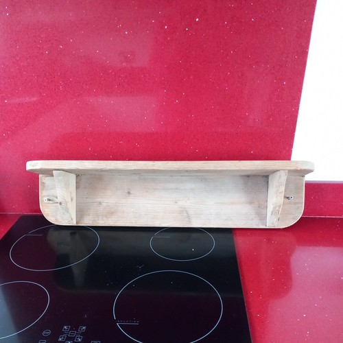 Antique 1900 pine wall shelf - antique,