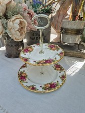 Royal Albert Old Country Roses Two-Tier Cake Stand Bone China