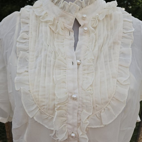 Vtg ruffled chiffon - ruffled, victorian