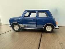 SS 5701 Mini Pull Back toy diecast car. Blue, Cream roof,  stripes on bonnet