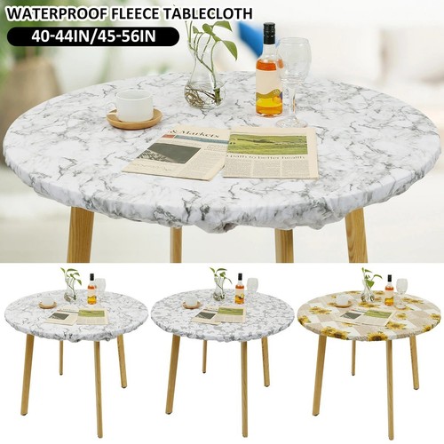 Round vinyl fitted tablecloth - round,