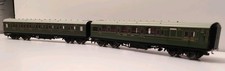 Pair of Hornby Maunsell Coaches In SR Olive Green, BTK & CK, Unboxed