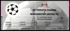 Ticket 1999 Croatia Zagreb vs. Manchester United Champions League  38306