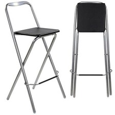 Black Folding Wooden Bar Stool