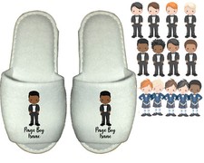 Page Boy Slippers Personalised Ring Bearer Groomsman Best Man Kids Wedding Kilt