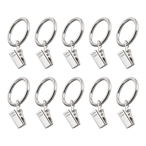 25mm curtain rings with clips - with, clips-