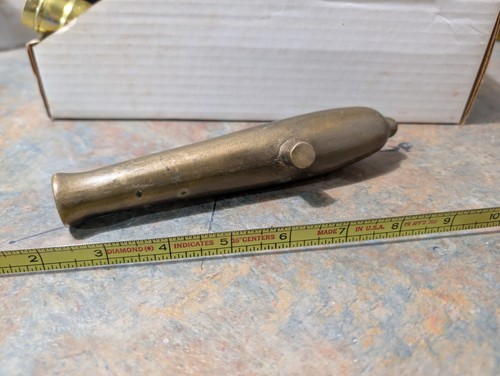 Vintage brass signal cannon - brass,