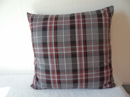 Grey black red mix tartan - black,