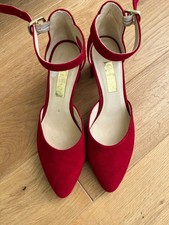 Gabor Red Suede Ankle Strap