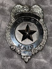 Meter Maid Hat Badge Silver