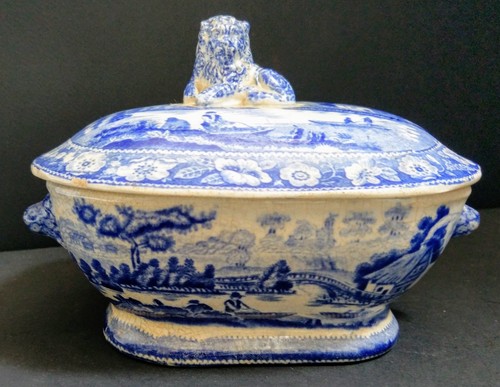 Small antique pottery tureen - antique,